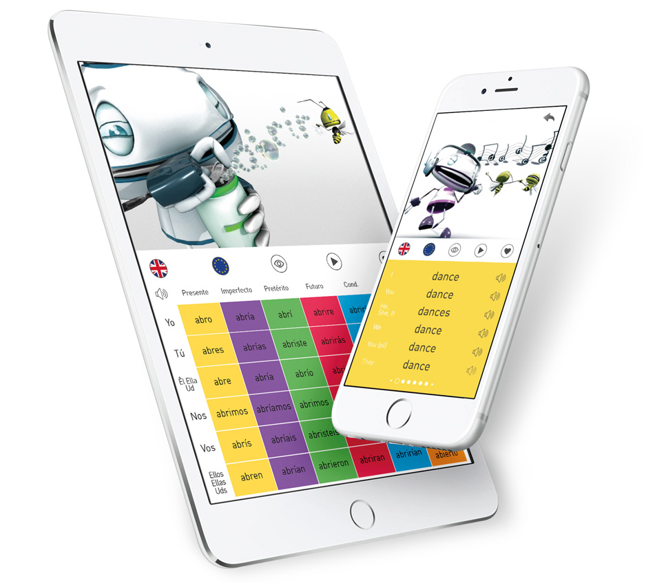Through these apps, all users are encouraged to put the verbs and conjugations they have learnt into practice.